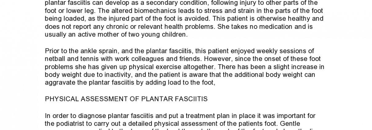 Case study: heel pain due to plantar faciitis