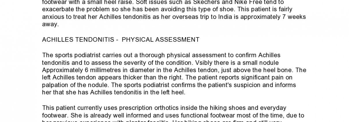 Case study: Achilles Tendonitis