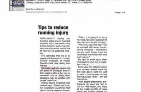 Article: tips to reduce injuries
