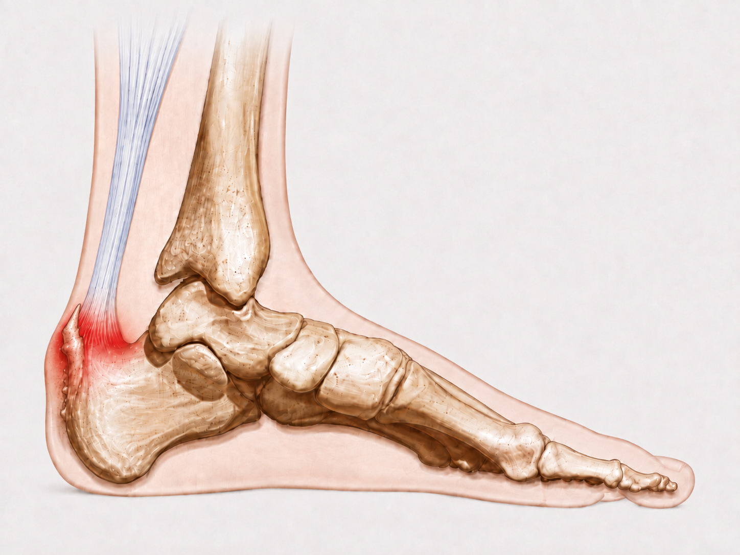 Posterior calcaneal spur and insertional Achilles pain