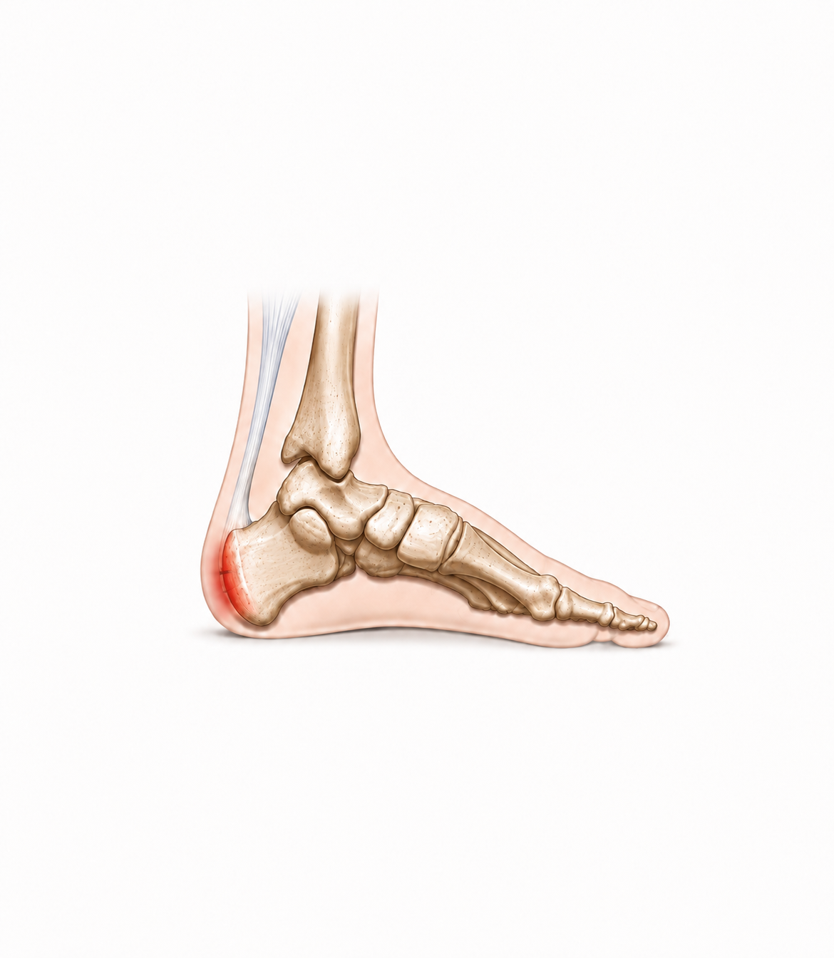 Sever's disease affecting the calcaneal growth plate in children