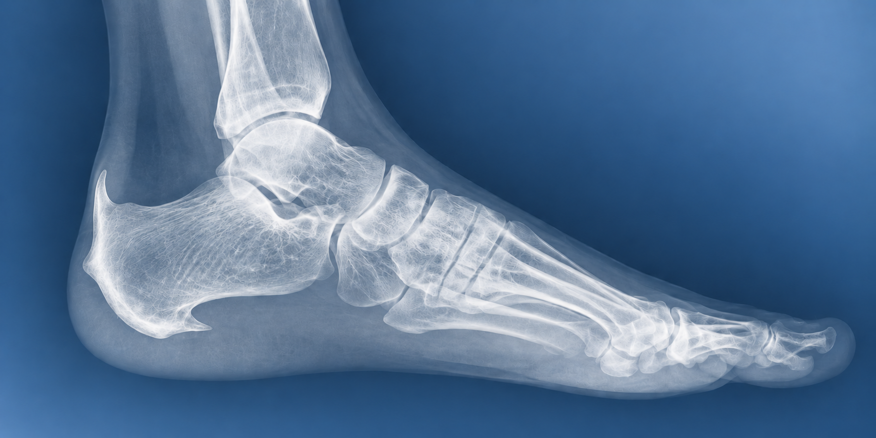 Lateral X-ray demonstrating plantar and posterior calcaneal heel spurs